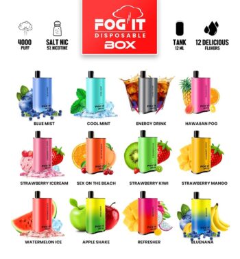 FOG IT BOX 5% SALT NIC DISPOSABLE VAPE 4000 PUFFS